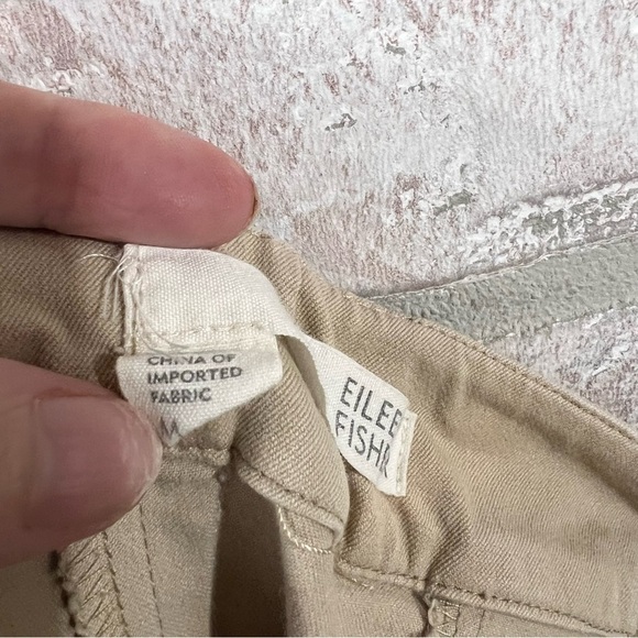 Eileen Fisher Organic Cotton Khaki Ankle Zip Pants Size M - Picture 8 of 8